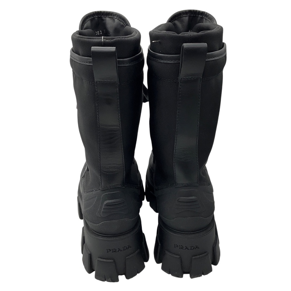 PRADA BLACK LACE UP COMBAT BOOTS - Picture 6 of 8